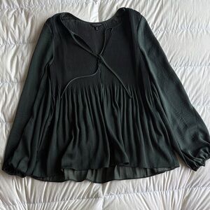 Lucky Brand Green Pleated Women's Top